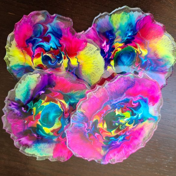 Set of 3 Brilliantly coloured coasters - Picture 2 of 3